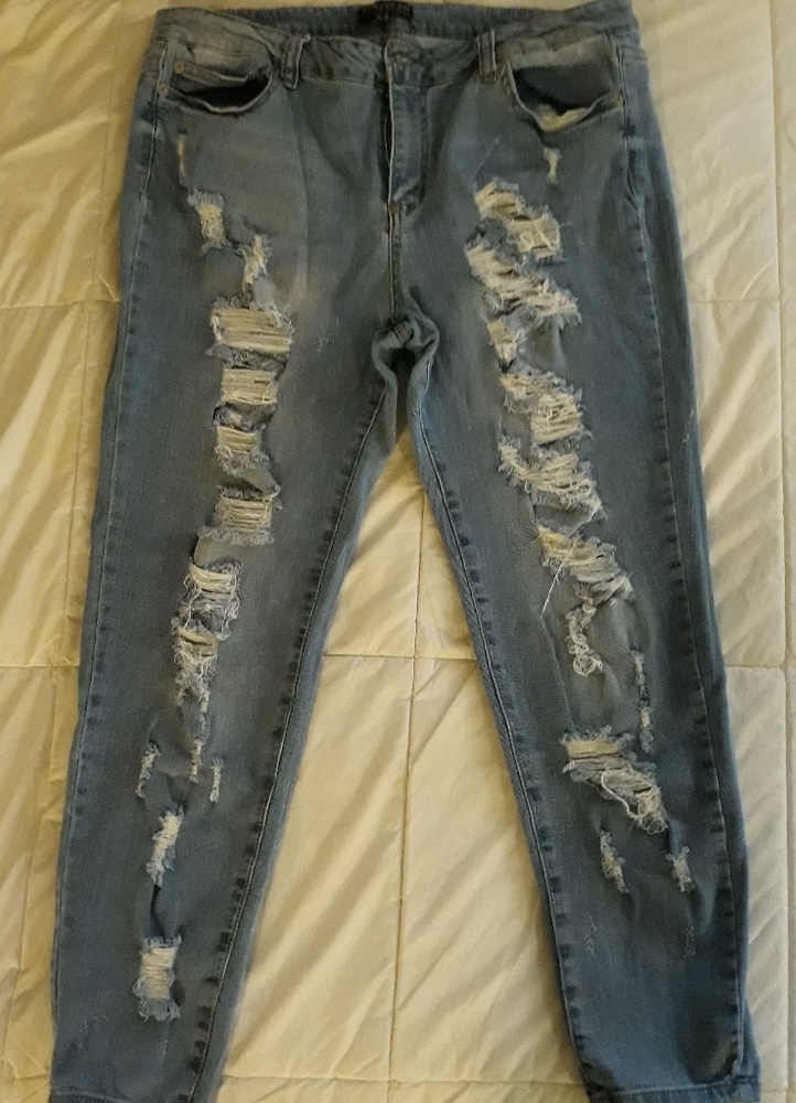 Distressed jeans